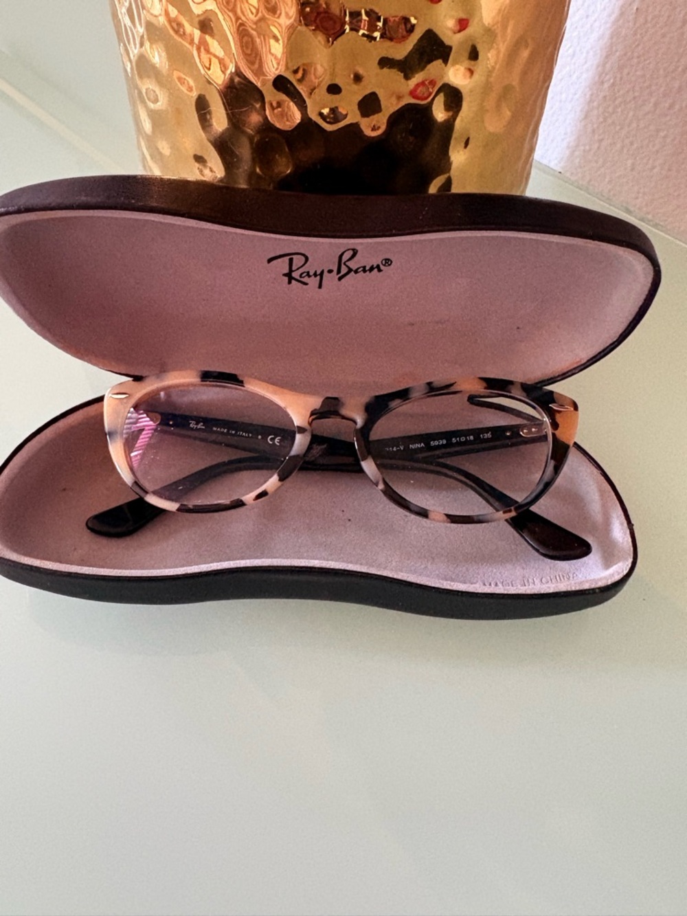 Ray-Ban Women's Tortoiseshell Eye Glasses - Light Beige & Black